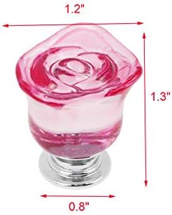 Gesatis 10 PCS ružičasti kristalni ladica Krubovi vuče ručke ručke vintage čistih gumba za ukrašavanje kućne kuhinje, s pričvrsnim