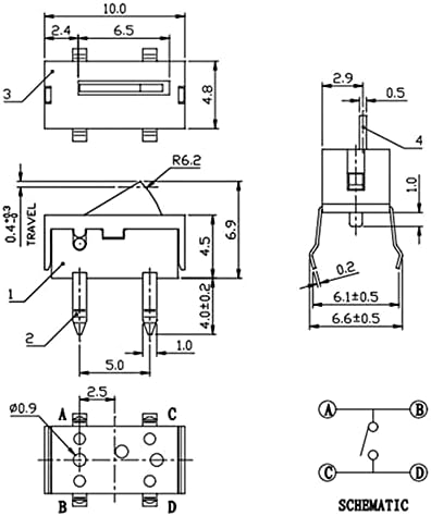40pcs 2-pinski 2-pinski pomoćni prekidač za resetiranje bočni prekidač mikro-granični prekidač -
