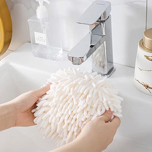 Aesackir 2 pakira nejasan ručnik za kuglu, viseće kupaonice, jednobojni chenille pahuljasti mikrofiber ukrasni kuglični ručnik, brzi