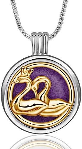 Ogrlica za labudovu za labud Infuseu za ljubavnu aromaterapiju Eterično ulje Difuzor nakit dvotonski privjesak s 12pcs za punjenje