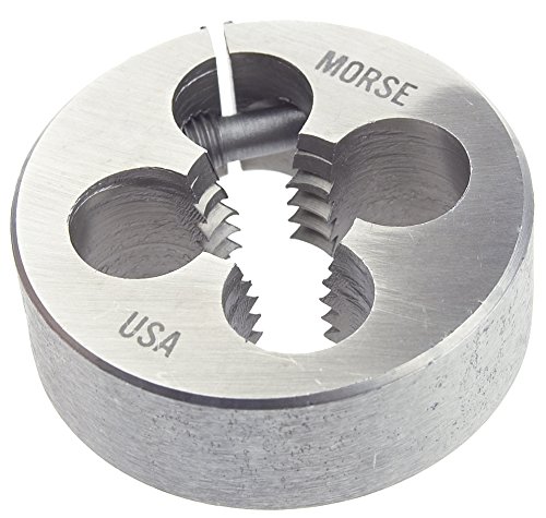Morse Alati za rezanje 31537 Podesivi okrugli frakcijski podijeljeni dies, čelični brzi čelik, svijetli završetak, 1 vanjski promjer,