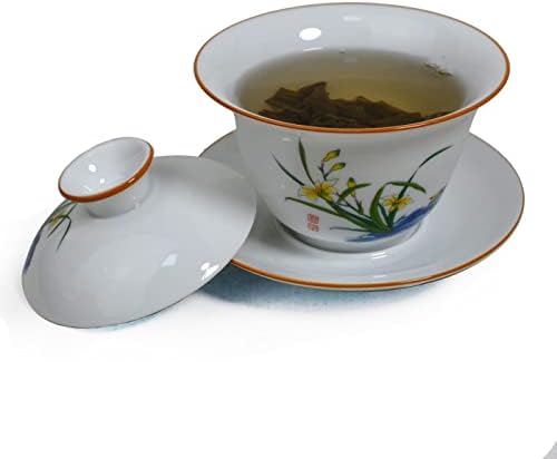 Gaiwan Teacup Porculan Tureen Sancai Pokriva zdjelica Uništa za usne SAUCER Kineski set za čaj