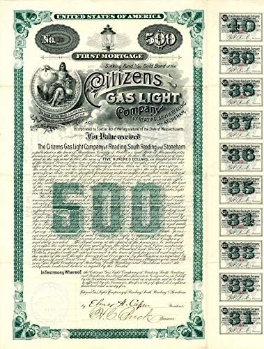 Citizens Gas Light Co. - Obveznica od 500 dolara