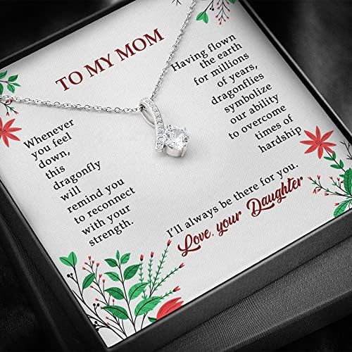 Kartica s porukama, ručno izrađena ogrlica - Ogrlica moje mame - Poklon za mamu od kćeri Dan majki - AB BV758 - Nakit za ogrlicu s