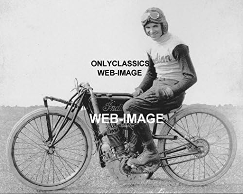 Samo Klassici 1917 škampi Burns Vintage Indian V-Twin Motociklistički trkački boardtrack Racer Photo