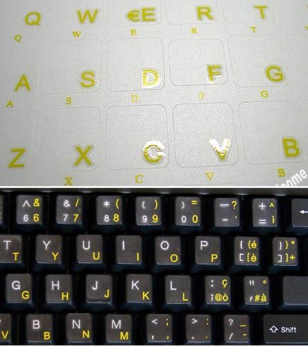 Online naljepnice dobrodošlice na talijanskoj tipkovnici prozirnim žutim slovima za bilo koje prijenosno računalo, br.
