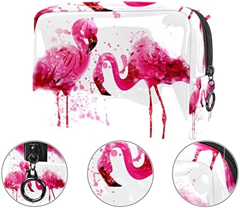 TFCOCFT torba za šminkanje za žene, kozmetičku torbu, toaletna torba za putovanja, crveni uzorak flaminga