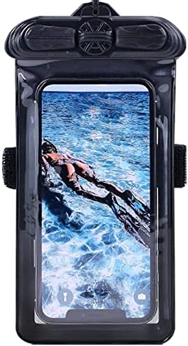 Torbica za telefon Vaxson crne boje, kompatibilan s vodootporan slučajem KYOCERA KYF32 Dry Bag [Nije zaštitna folija za ekran]