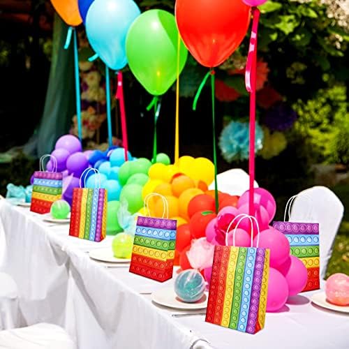 Rainbow Pop Party Goodie torbe 24 Paketi Pokloni s ručicom zabava nakloni mjehurić papir za slatkiše torbe za šarenu duginu temu rođendanska