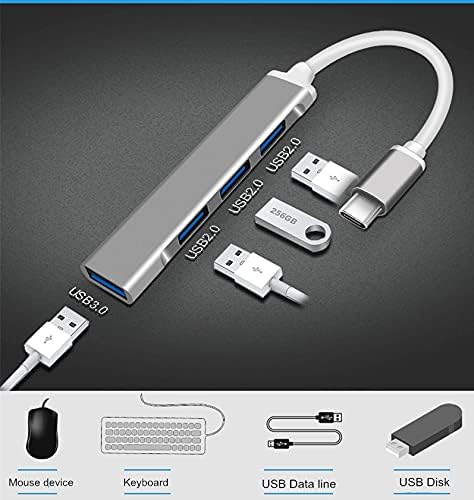 4-portni hub USB 3.0 MEYOTAO, ultra-tanki USB hub za prijenos podataka s produženim kabelom duljine 0,3 m [Punjenje ne podržava], za