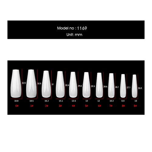 Prozirni akrilni lažni nokti s potpunim pokrivanjem za žene i djevojke-Set za nokte s ljepilom (24pcs)