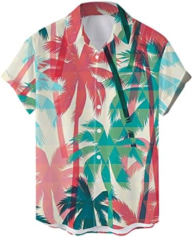 ZDDO muški gumb dolje havajske košulje, ljetni tisak s kratkim rukavima tropska košulja casual majica regularna plaža plaža aloha vrhovi