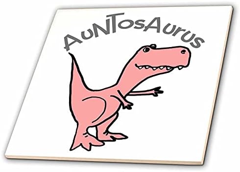 3. smiješni slatki ružičasti dinosaur Tiranosaur cool teta Auntosaurus pun-pločice