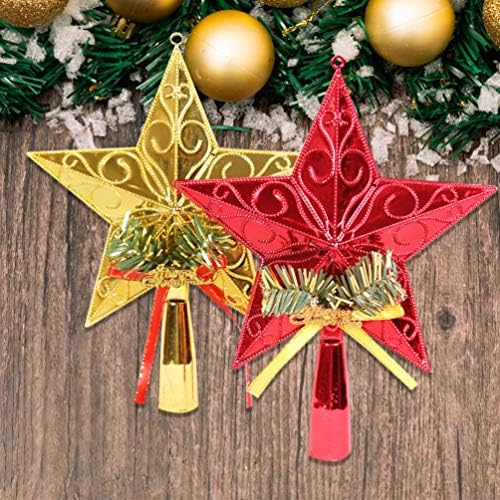 AMOSFUN 2 PCS božićno drvce Topper božićno drvce pjenušav zvijezda Adventička zvijezda blagdanska božićna zabava Oprema nasumične boje