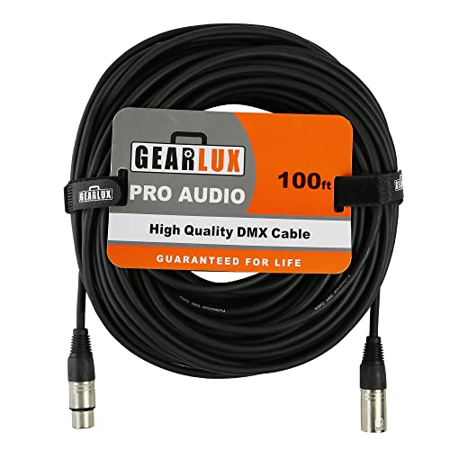 Gearlux XLR kabel mikrofona, potpuno uravnotežen, muški do ženke, crno, 10 stopa - 2 pakiranja