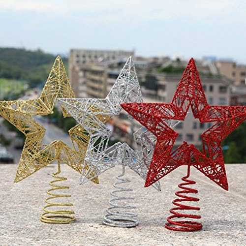 Kesyoo Betlehem Zvjezdana ukras Metalna zvijezda Svjetla božićna dekor božićno drvce Topper Star Tree Topper 3d Hollow Star Tree Topper
