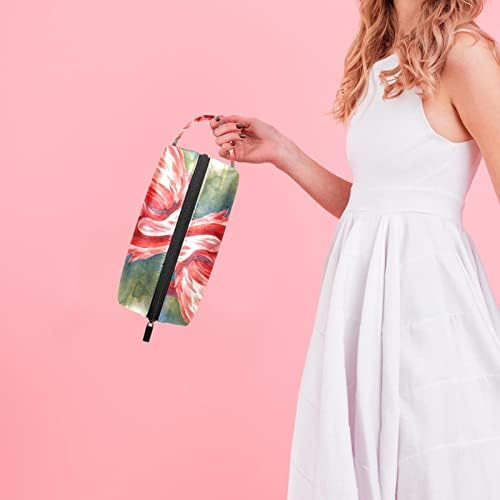 Torba za šminku za putnicu vodootporna kozmetička vrećica toaletna vrećica za torbe za žene i djevojke, akvarel flamingo