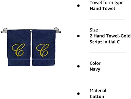 Monogramirani ručnik za ruke, personalizirani poklon, 16 x 30 inča - set od 2 - zlatno vezeni ručnik - dodatni upijajući turski