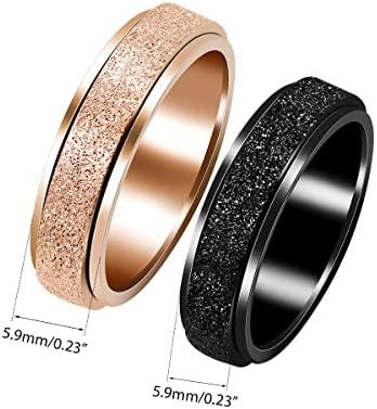 ULOVEIDO 6 mm Spinner Wedding Band Ring Spinning Rotirajuće anksiozno ublažavanje prstenova pješčanik blistavi završni sloj za žene