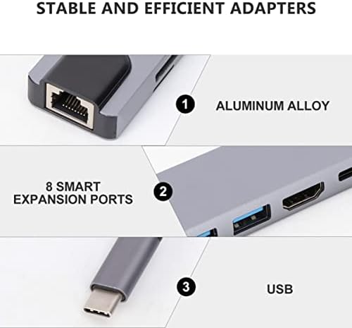 Solustre 3 Tip pakiranja- C do 8 u 1 Tip C do adaptera tipa C za koncentraciju koncentratora USB 3.0 Adapter 8 in Un In