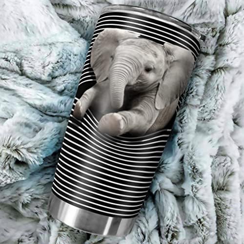 Bojianzzha slon probijajući se kroz nehrđajući čelik Termos Vakuum Izolirana čaša čaša Travel šalica putovanja kava za odrasle/djecu