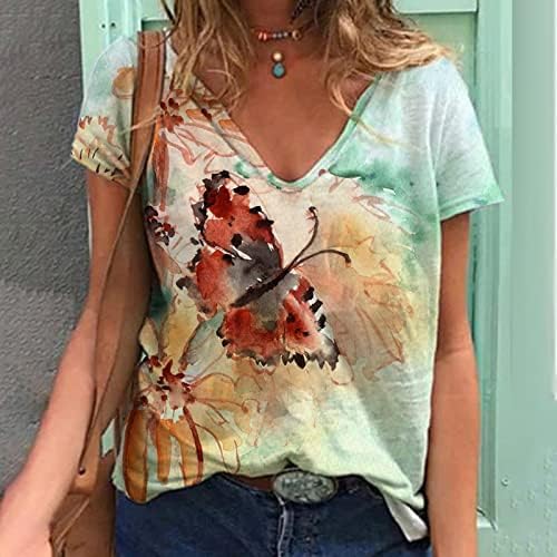 3D Dragonfly košulje za žene, tinejdžerke labave majice bluza ljeto povremeni proljetni vrhovi v vrat kratki rukavi slatke majice