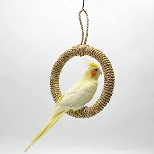 Papagajska igračka, ptičja ljuljačka ručno rađena ublažava dosadu čvrsti krug za kućne ljubimce penjačka ptica za ptice a