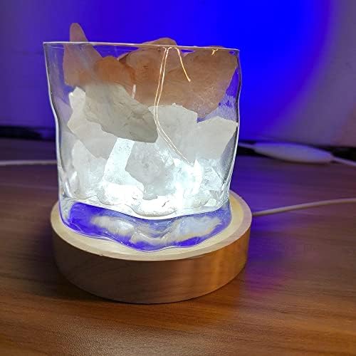 UQNOVA drvena LED svjetlosna baza, promjer 10 cm, podesiva bijela svjetlost i toplo svjetlo, pogodno za prikaz stijena, kristalno staklene