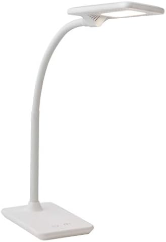 Newhouseova rasvjeta NHDK-ZL-WH ZLATA LED stolna svjetiljka s USB punjačem, dodirivanje zatamnjenja i promjena boje za uredsku upotrebu,